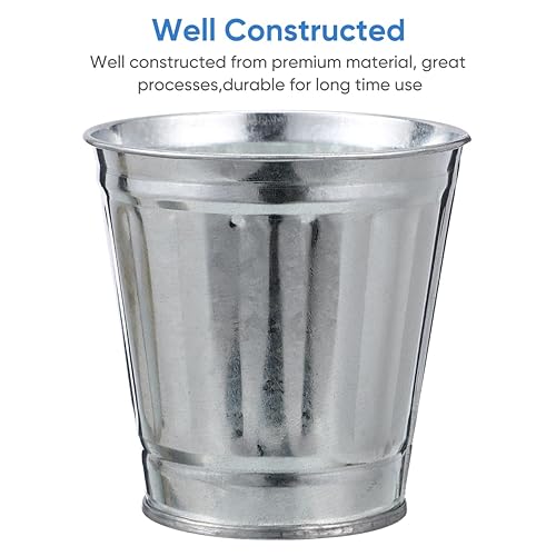 Miniatura 3 de STOBOK 1 bote de basura de metal, papelera de escritorio, maceta de metal con tapa para baño, dormitorio, hogar, oficina, cocina, patio, dormitorio,