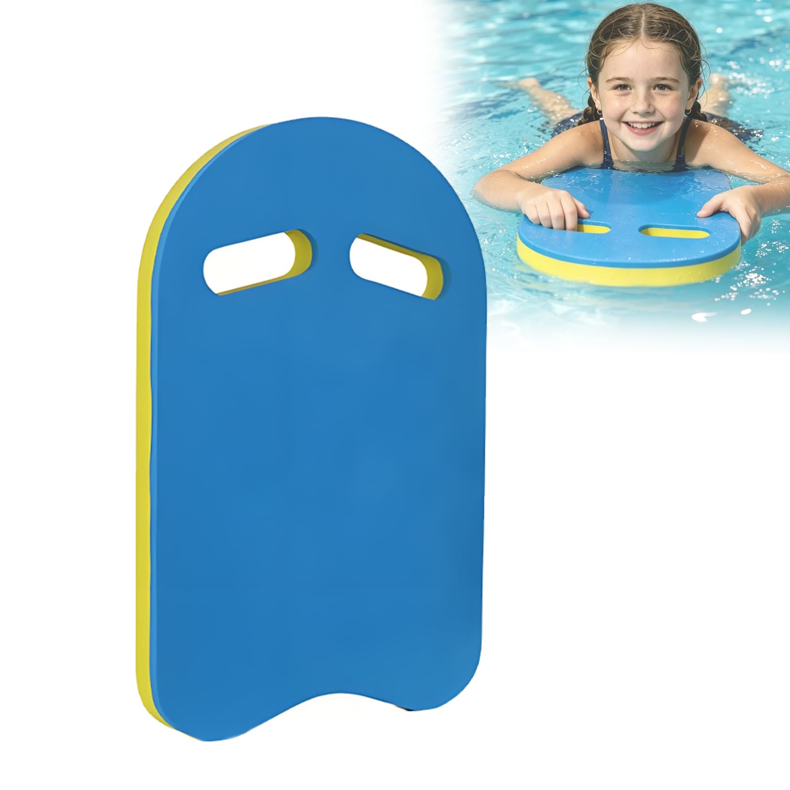 Swimming Board, Foam Swimming Board,Unisex Swimming Kickboards With Handles, Foam Swimming Kickboard with Handles,Swim Training Equipment,Best for Swim Practice & Water Workouts (Blue, A shape)
