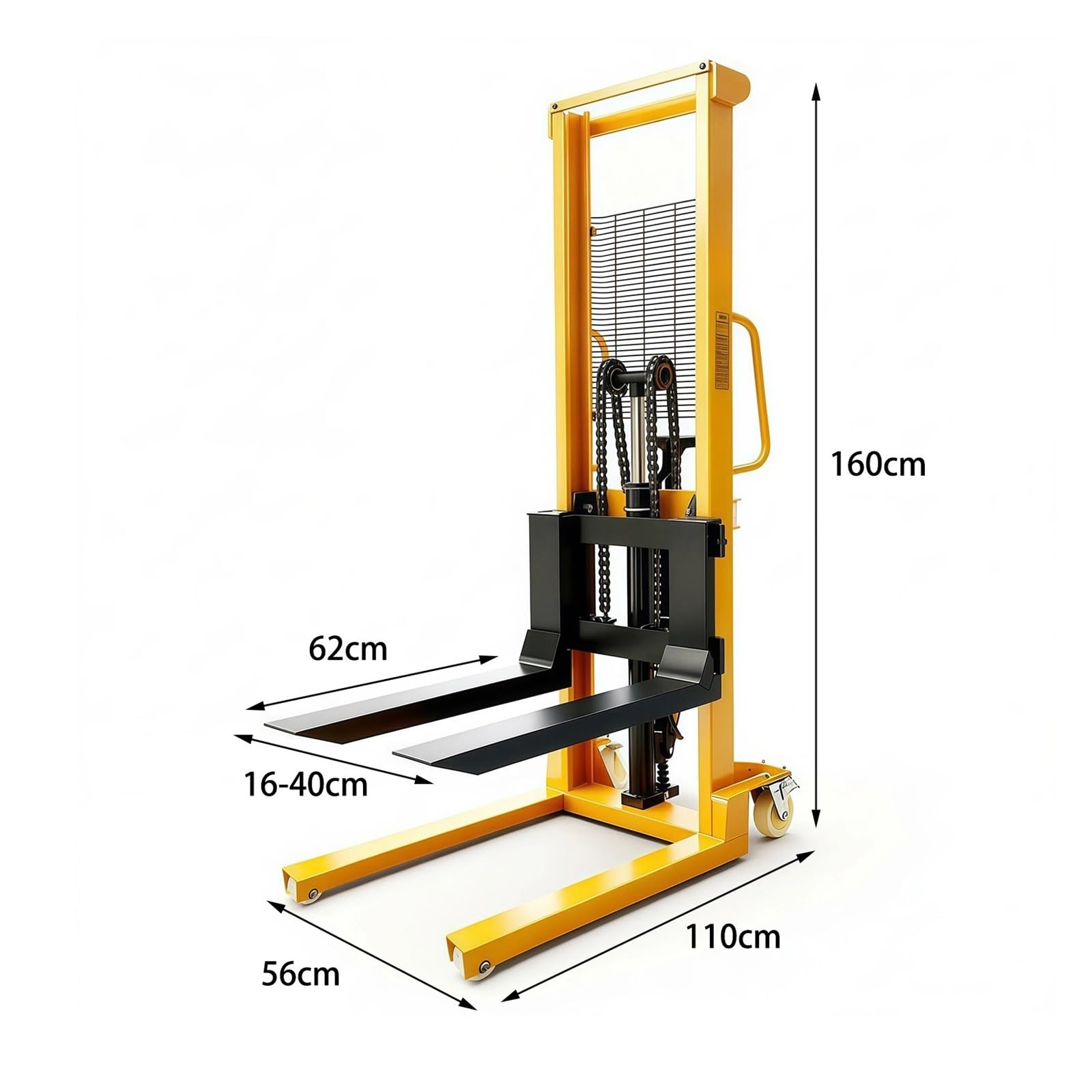 Transpallet Elevatore idraulico manuale compatto 500 kg Forca da 62 cm con freno for stoccaggio