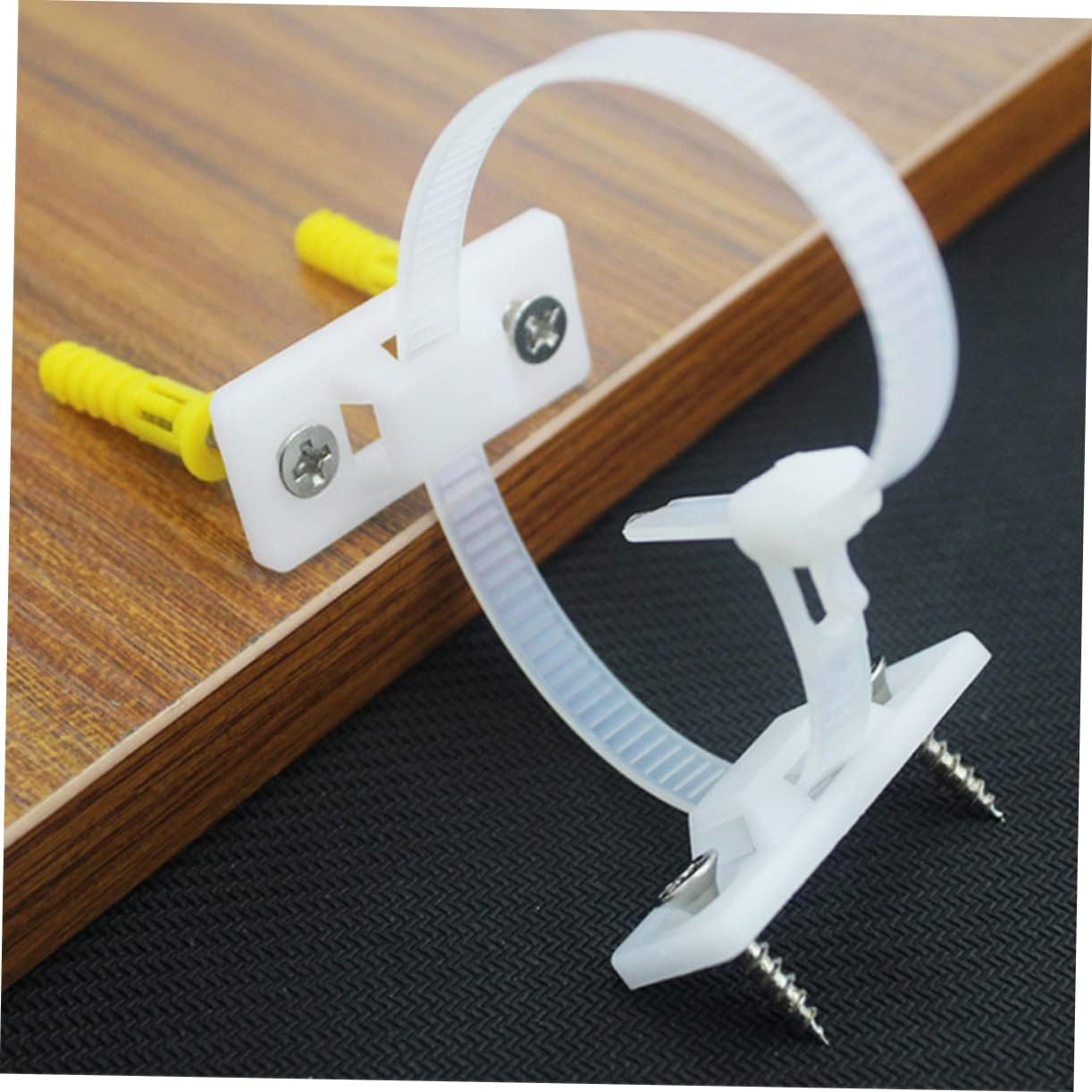 Childproof Furniture Anchors 10 Pack Anti Tip Kit Plastic Buckles for Dresser Cabinets Bookcases Safety Straps for Home Wall-mounted Anchors