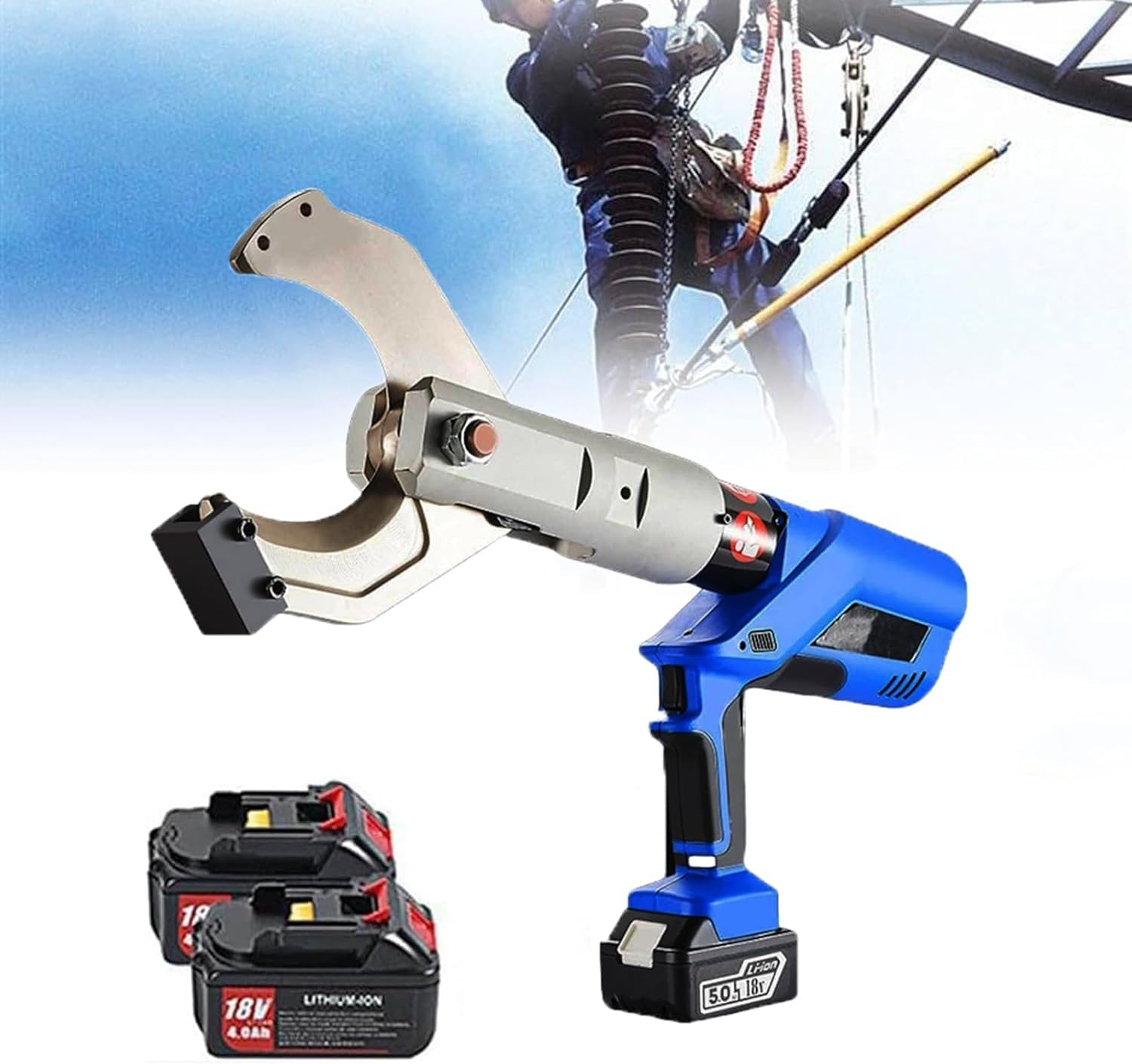 LMRXOFE Heavy-duty Cordless Hydraulic Cable Cutter, Electric Ratchet Cutter For Max. 120mm Copper/aluminum Cable, Professional Use, Portable & Efficient Tool Ez105c a