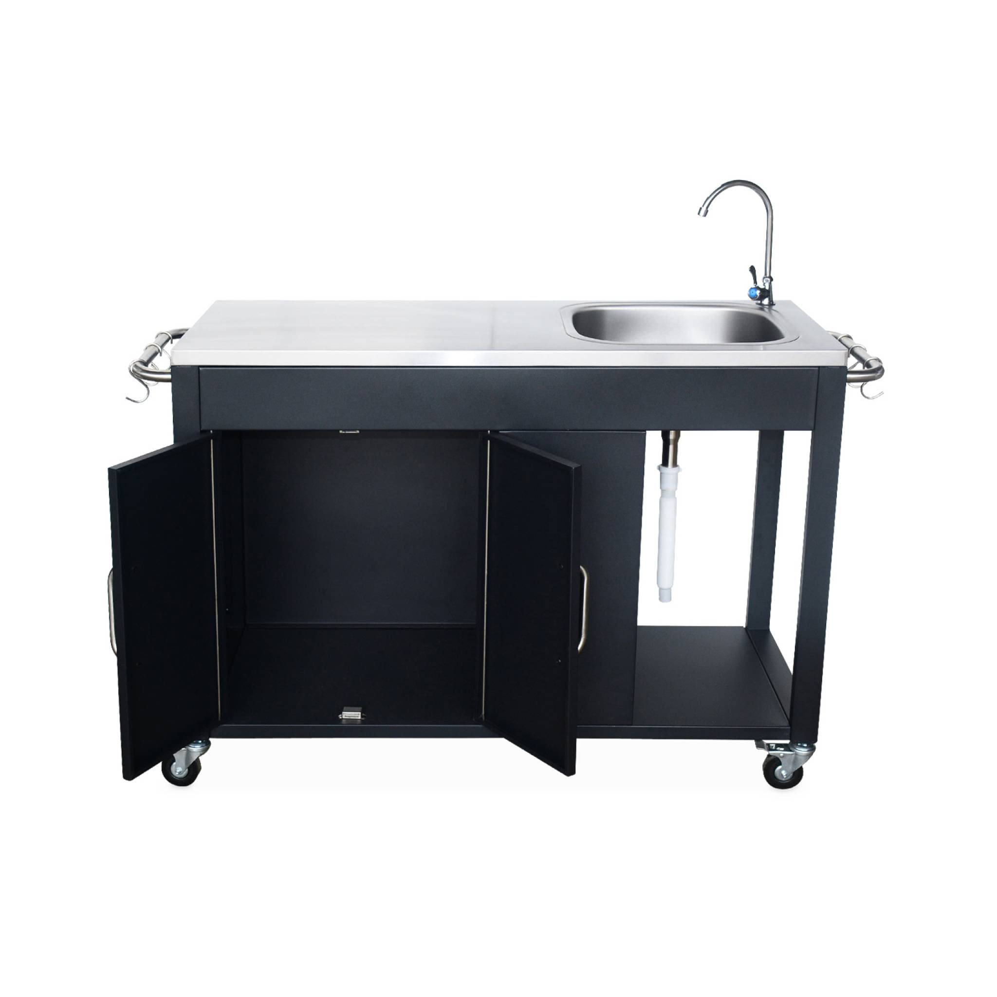 Alice's Garden Cuisine extérieure acier noir L139xP70.6xH113 cm