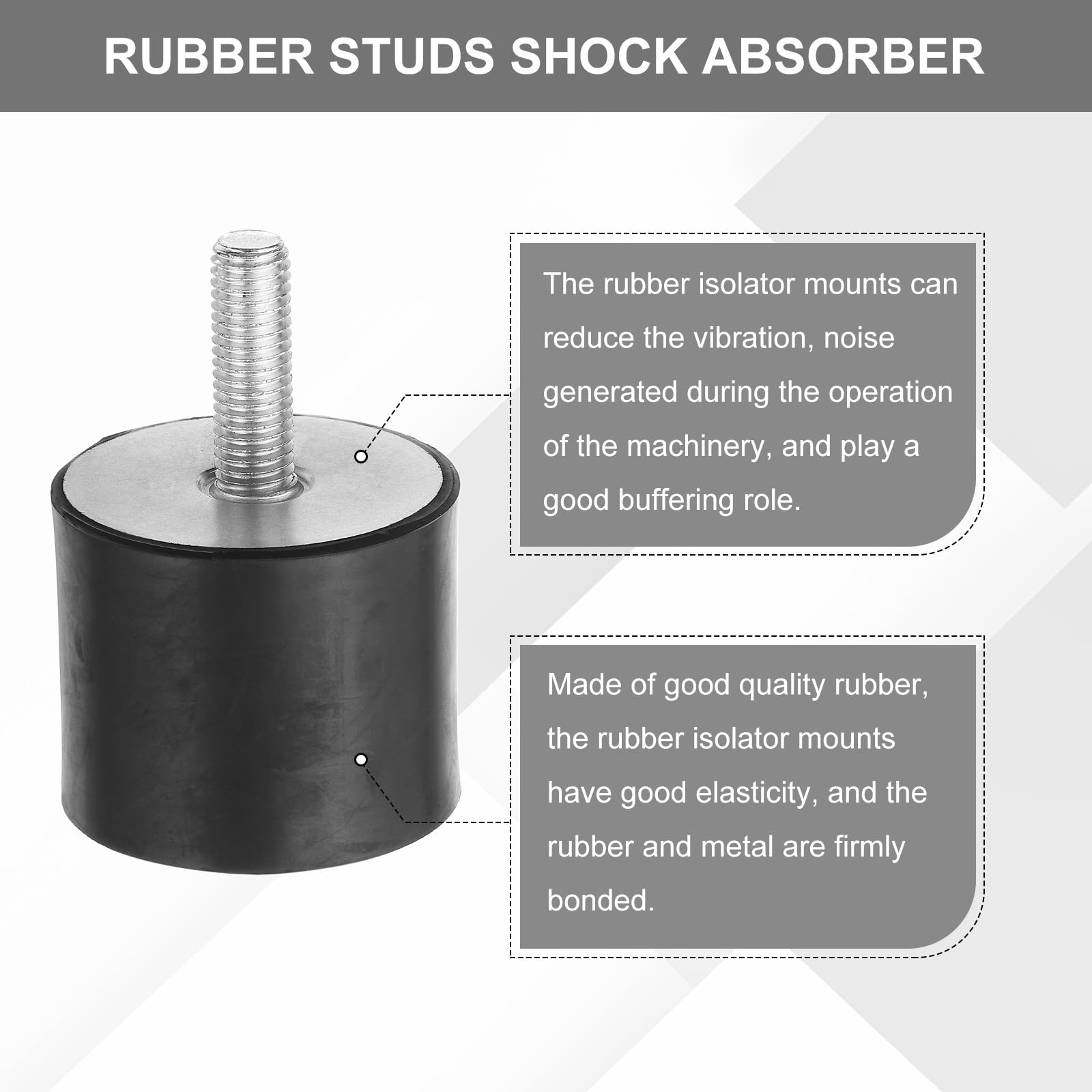 PATIKIL 4pcs Amortiguadores de Goma, M12 Macho/Hembra Silentblock Aislador de Vibración Soporte Aislante para Aire Acondicionado Compresores de Aire Lavadora Maquinaria, 60x50mm(OD*L)