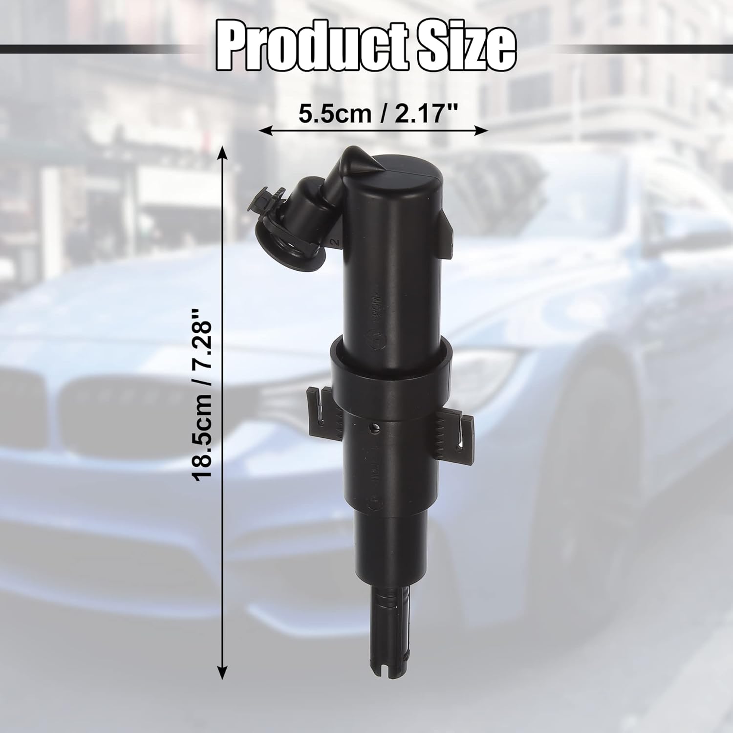 ACROPIX Front Left Right Headlight Washer Nozzle Sprayer Jet Fit for BMW 323Ci with Nozzle - Pack of 4 Black