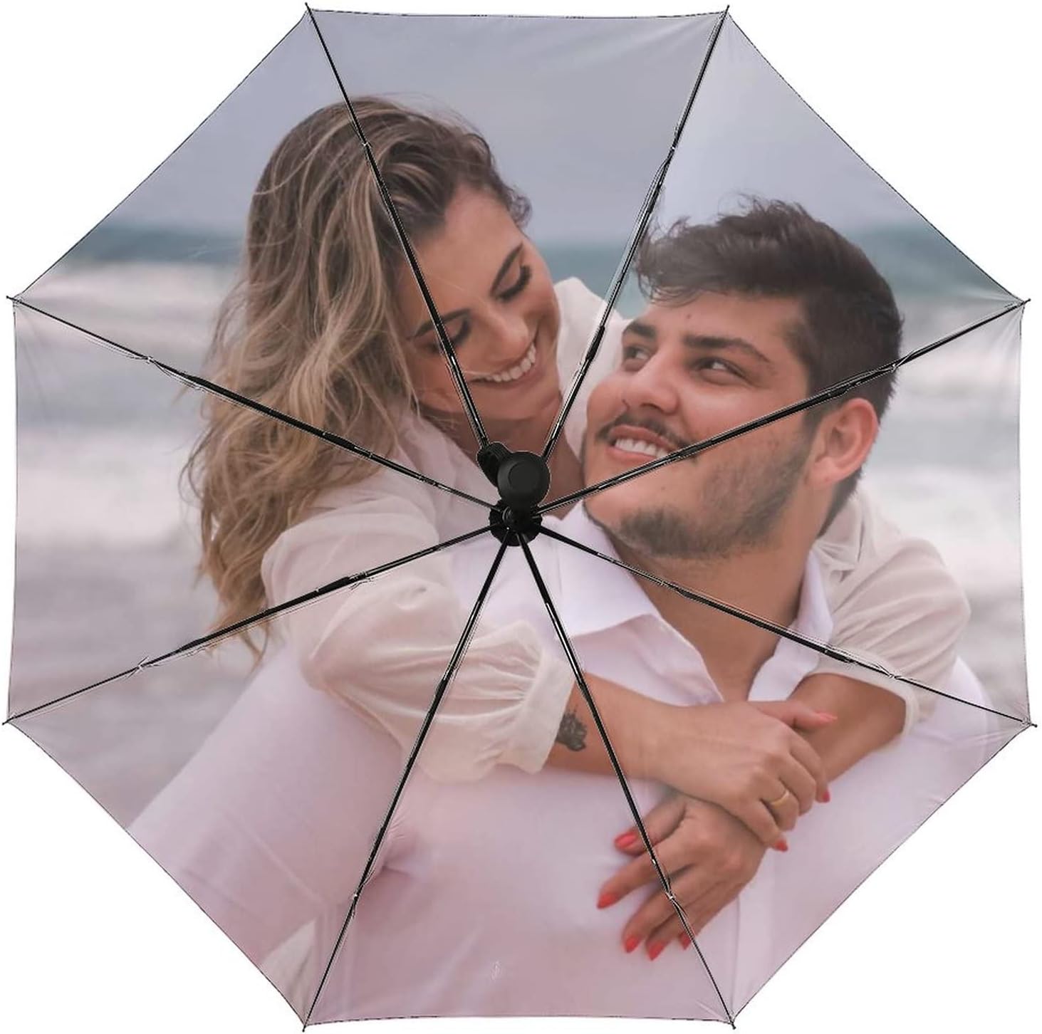 MLMYHCustom Umbrellas, Personalized Sun/Rain Foldable Umbrella Windproof Travel, Customized Umbrella with Photo Text, for Men Women Family Personalized Gift