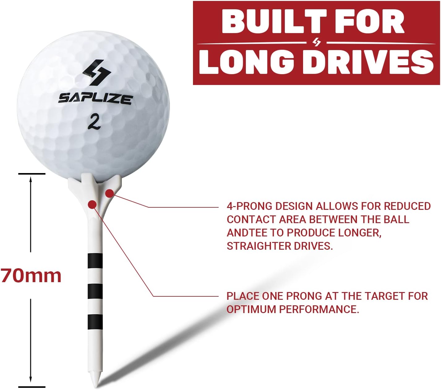 review SAPLIZE Plastic Golf Tees Pack of 50/100(3-1/4
