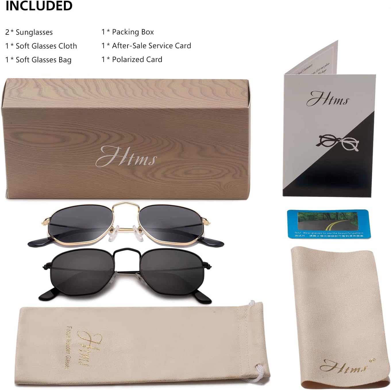 Hipster Hexagonal Polarized Sunglasses Men Women Geometric Square Small Vintage Metal Frame Retro Shade Glasses - Image 6