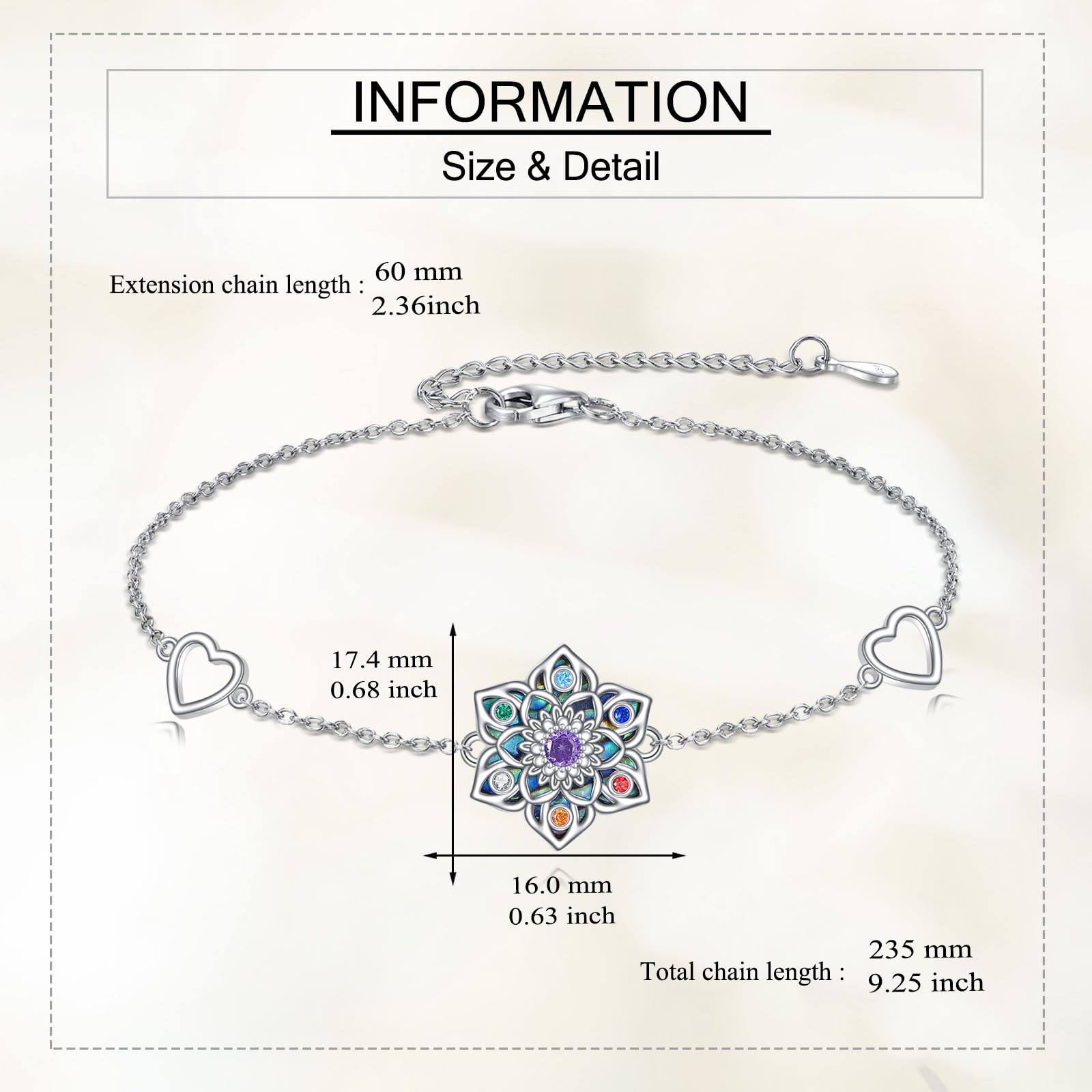ONEFINITY Pulsera Lotus para mujer, plata de ley 925, concha de abulón, chakra, flor de loto, regalo para los amantes del loto, Plata de ley