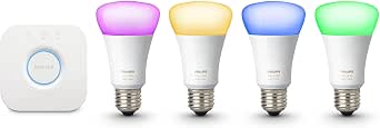 Philips Hue 471960 60W Equivalent White and Color Ambiance Kits, 3rd Generation, Compatible with Alexa (Renewed) (4 White and Color Ambiance Bulb Bridge): Buy Online at Best Price in UAE