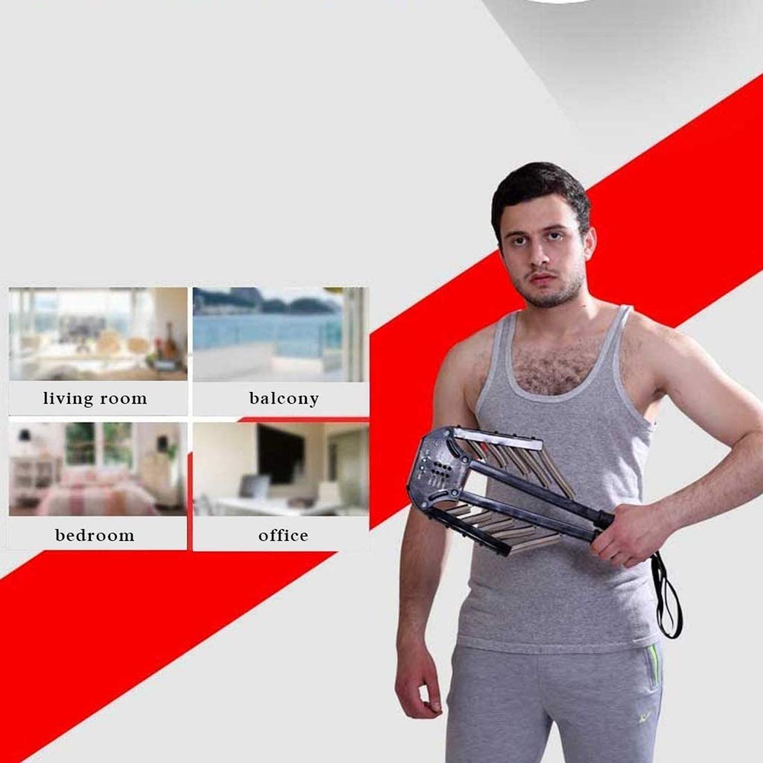 Regulowane urządzenie do treningu siłowego ramion 4 w 1 – ekspander klatki piersiowej z 30-60 kg Resi do efektywnych treningów ramion sprzęt do budowy mięśni w domu na siłownię