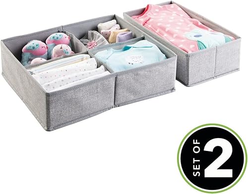 Miniatura 2 de mDesign Juego de organizador de almacenamiento de cajones y armarios de tela suave para bebés niños y niños guardería sala de juegos organización de