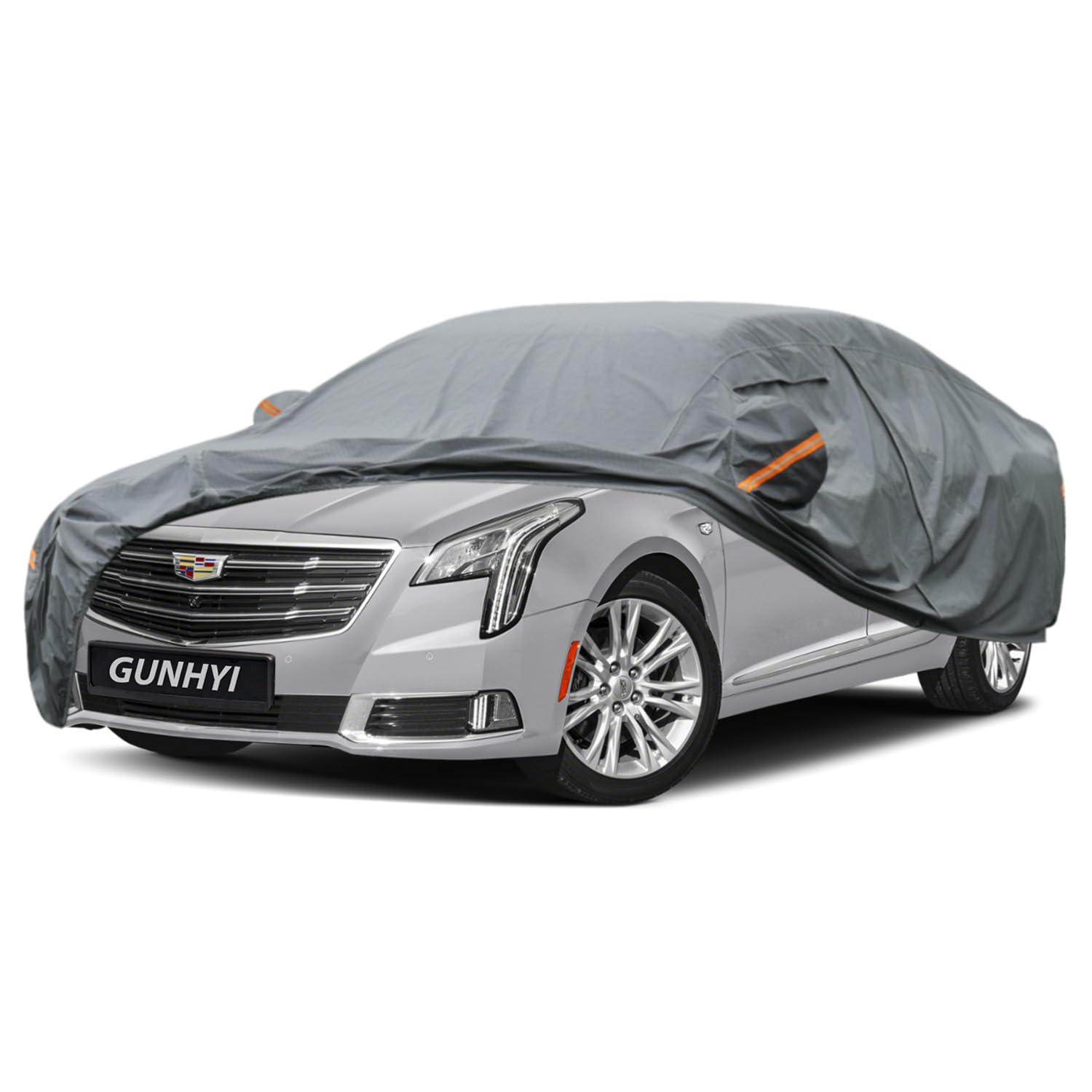 GUNHYI Premium Car Cover Custom Fit Cadillac XTS, 16 Layers Heavy Duty Car Cover Waterproof All Weather with Zipper Door for Sun Rain Snow Dust Uv Protection