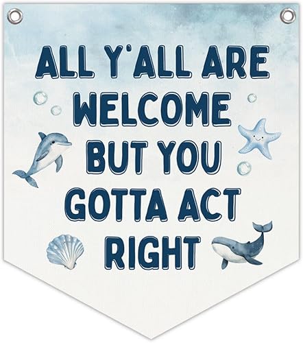 Miniatura 8 de Lacama Decoración retro de pared para dormitorio universitario, pancarta retro para colgar en la pared de la universidad con texto en inglés "All