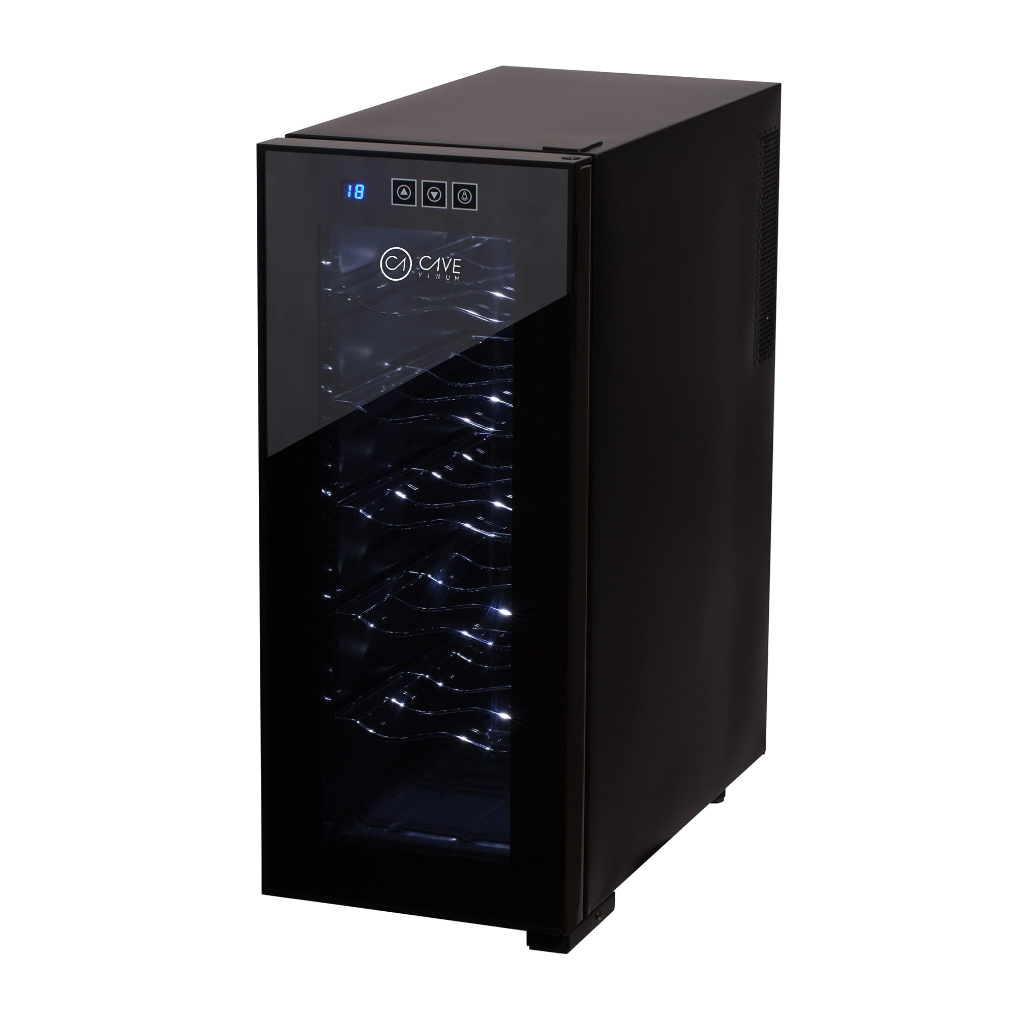 Cavevinum Vinoteca Pequeña para Vinos Tintos Acero Inoxidable Negro 35.5x50x48 cm 1.0
