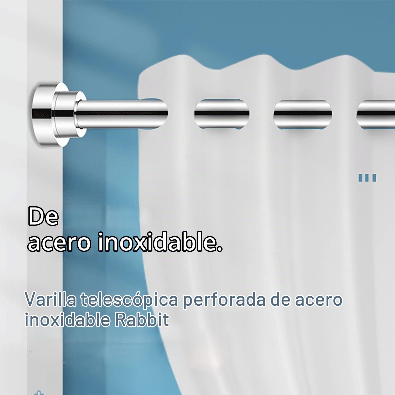 Jadeshay Barra para Armario Extensible, 40-55cm Riel tubo para Ropa Ajustable de Acero Inoxidable con Base Redonda para Armario de Dormitorio Ventana de Balcón