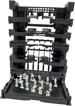 Colaxi Interlocking Display Base Action Figure Stand Decor Model Kit Display Stand Model Scene Base, Black, 16.5x11.5x21.5cm