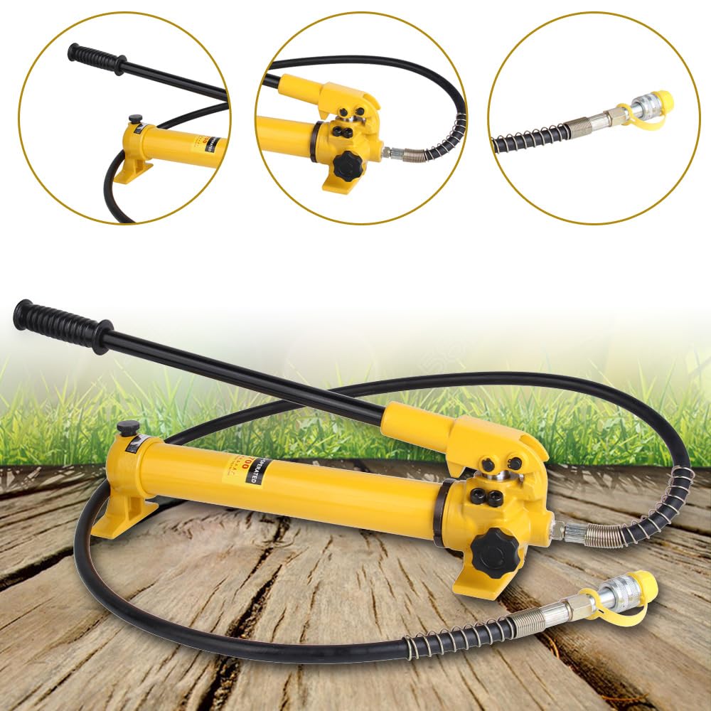 CP-700 Handhydraulikpumpe Werkzeug, 2-stufiger Kolbenzylinder 10K PSI Pumpe, geeignet für 4-ton 10-ton Hydraulikzylinder und andere hydraulische Anwendungen