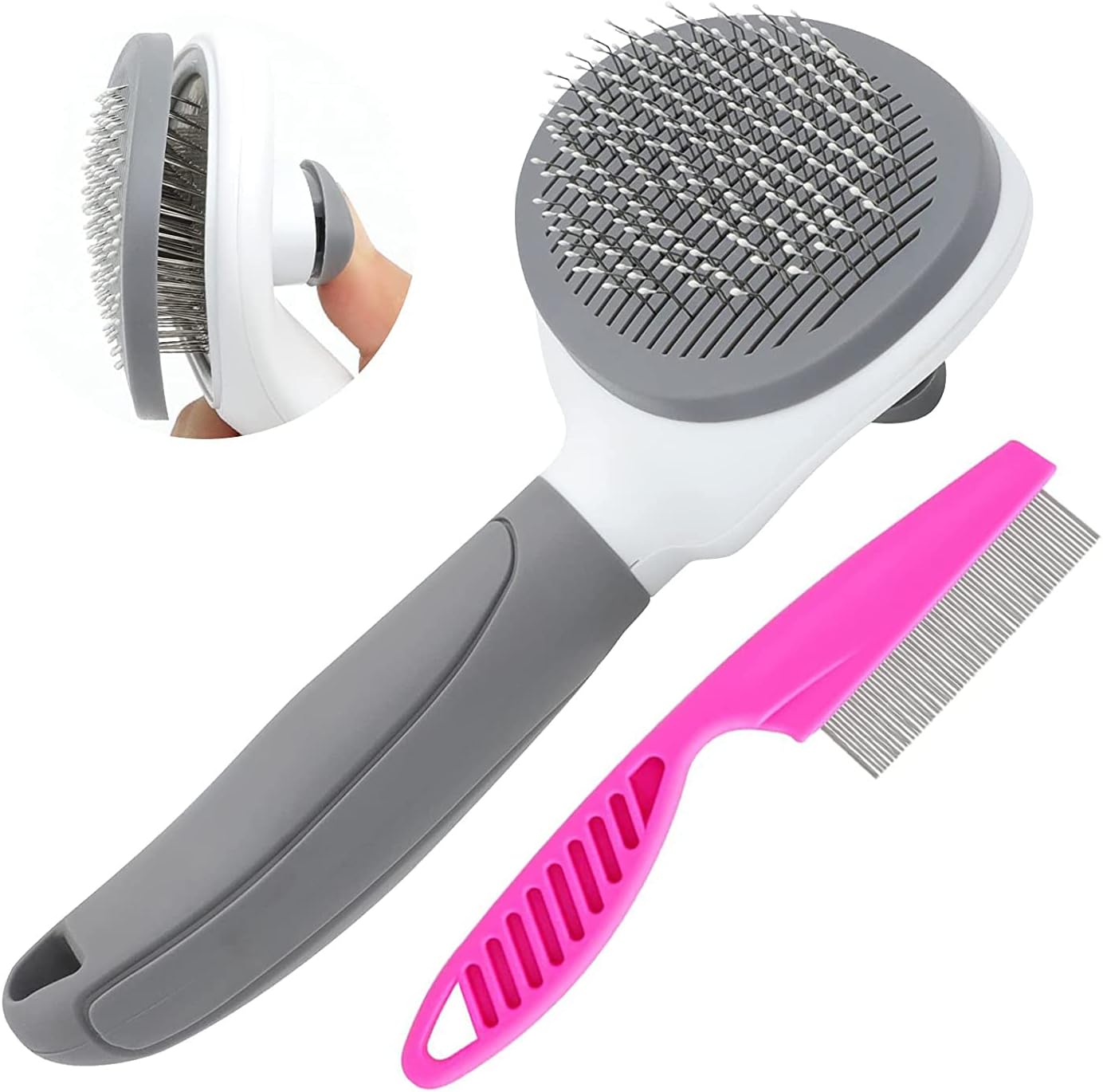Cat Brush for Shedding, Cat Hair Brush with Release Button for Indoor
