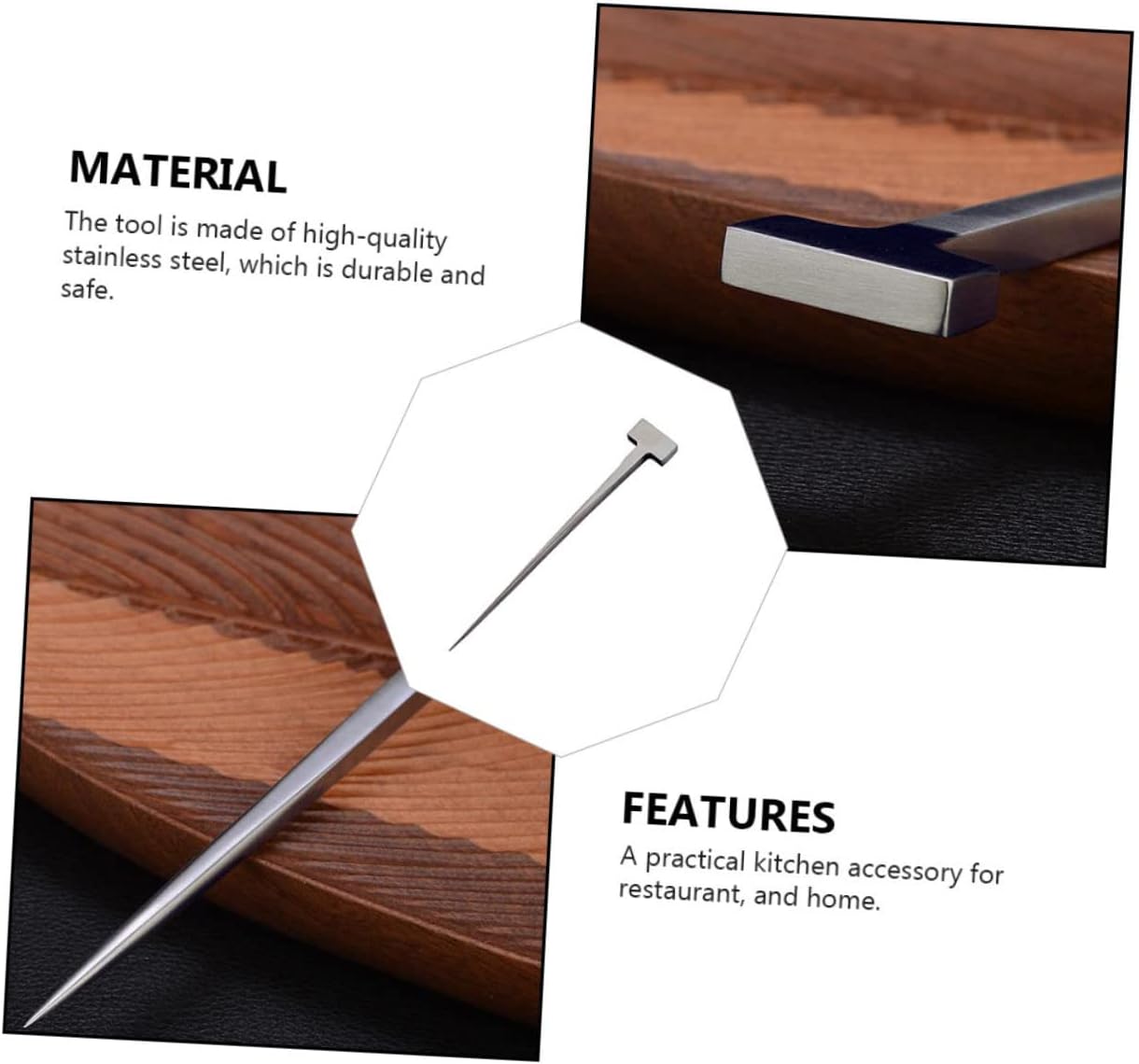 BESPORTBLE 3pcs Shaped Stainless Steel EEL Nail for Efficient Fish Cleaning Kitchen Tool for EEL Preparation for Family Gatherings and Outdoor Barbecues