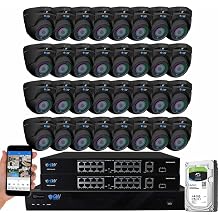 GW Security 32 Channel UltraHD 4K NVR 8MP 4X Motorized Zoom Security Camera System - 32 8MP 2.8-12mm 4X Optical Zoom Microphone IP PoE Turret Cameras, Smart AI Human & Vehicle Detection Grey