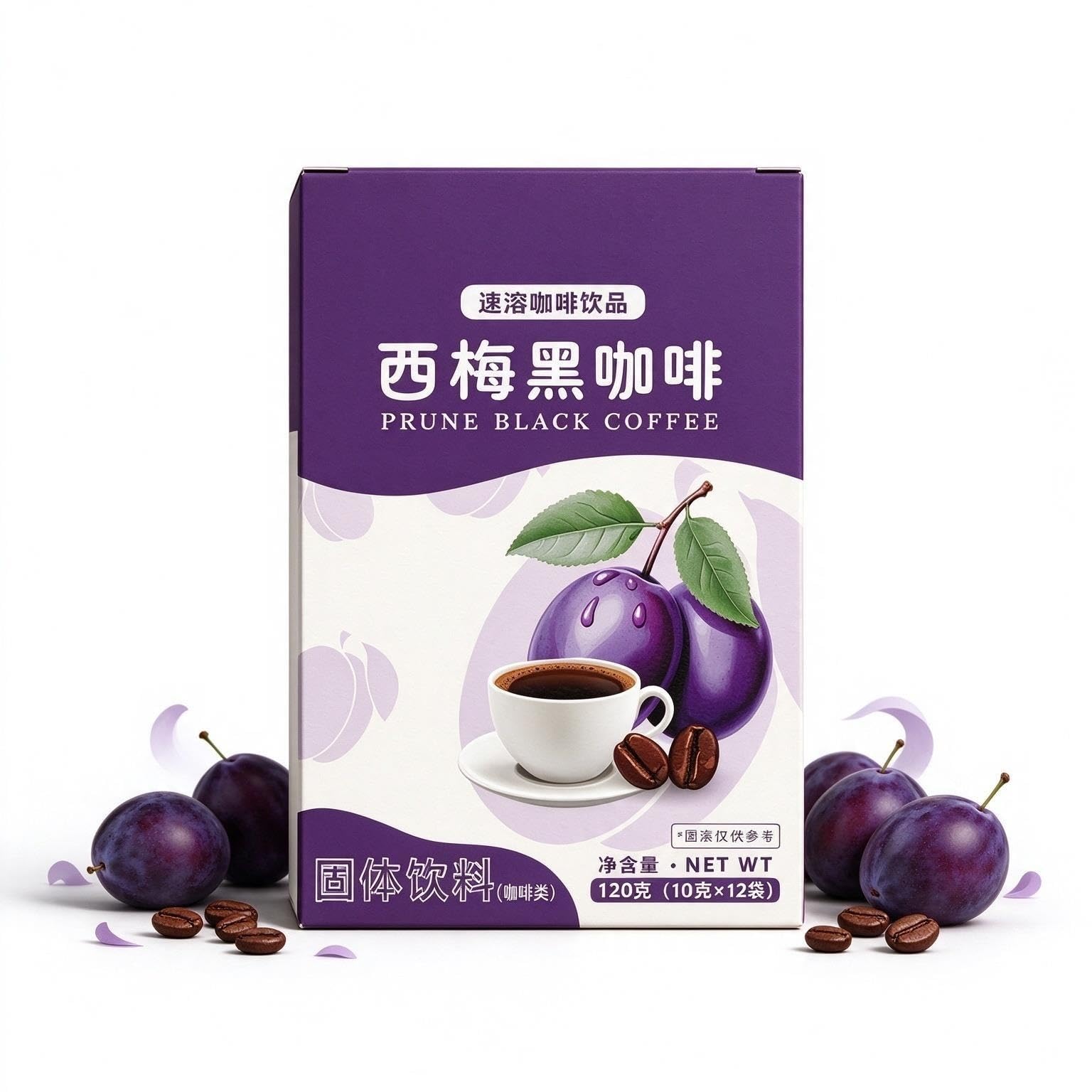 Prune Black Coffee Instant Drink 12 Sticks