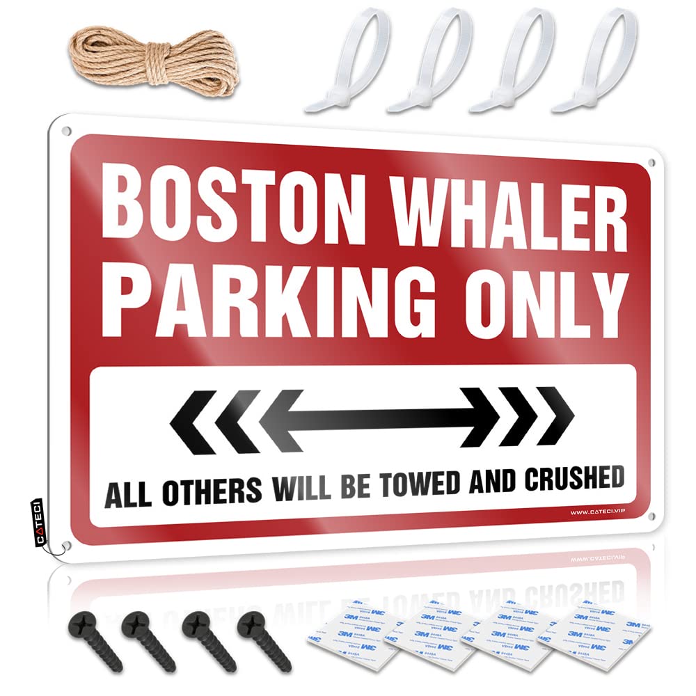 KRAZMURONGD Funny Kitchen Signs Funny Beer Sign Boston Whaler Parking Only Tin Sign(30X40CM)