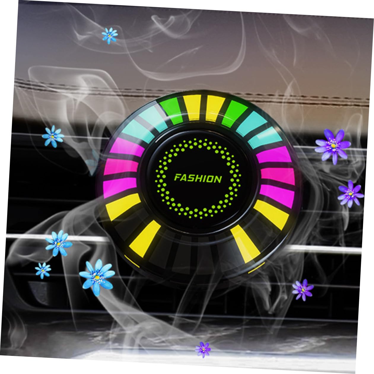 PartyKindom 4Pcs Diffusore Auto Clip Di Sfiato Diffusore Di Fragranza Auto Luces LED Para Carro Accessori Musicali Deodoranti Per Auto Diffusore Intelligente Diffusore Di Aroma Atmosfera Luce