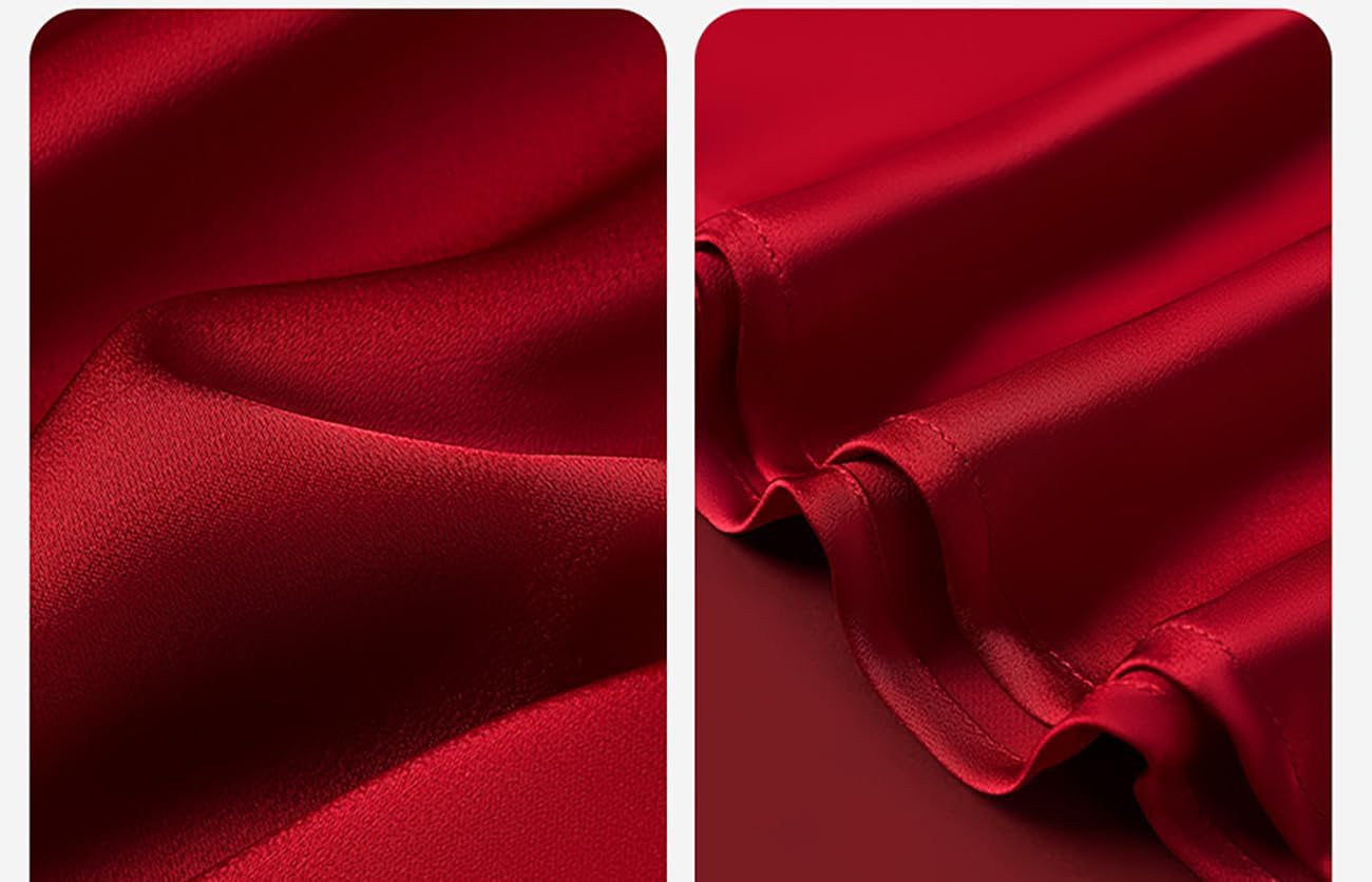 Premium | Women’s Hot Red Silk Nightwear Lingerie Slip Dress... - view 7