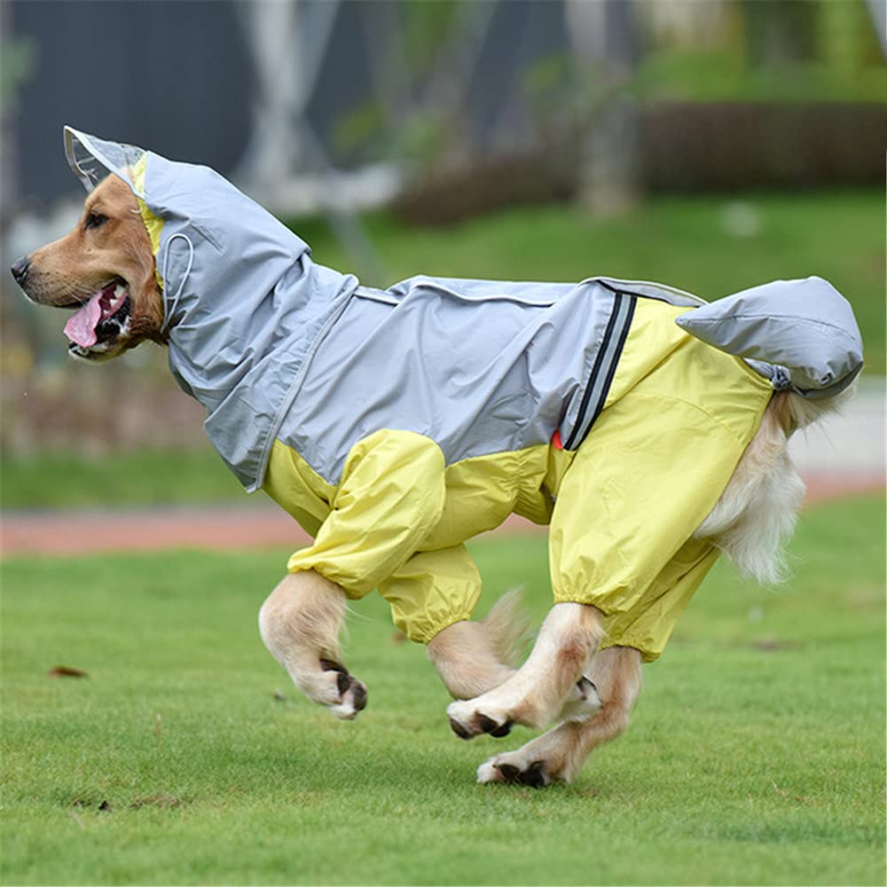 Impermeable para Perros, Impermeable Reflectante for Perros Grandes, Ropa for, Monos for Mascotas, Impermeable, Chaquetas Impermeables for Exteriores(Yellow,4XL)