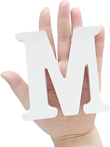 Miniatura 2 de Letras blancas de madera sin terminar de 4 pulgadas para manualidades, letras del alfabeto de madera para decoración de pared, letras de marquesina