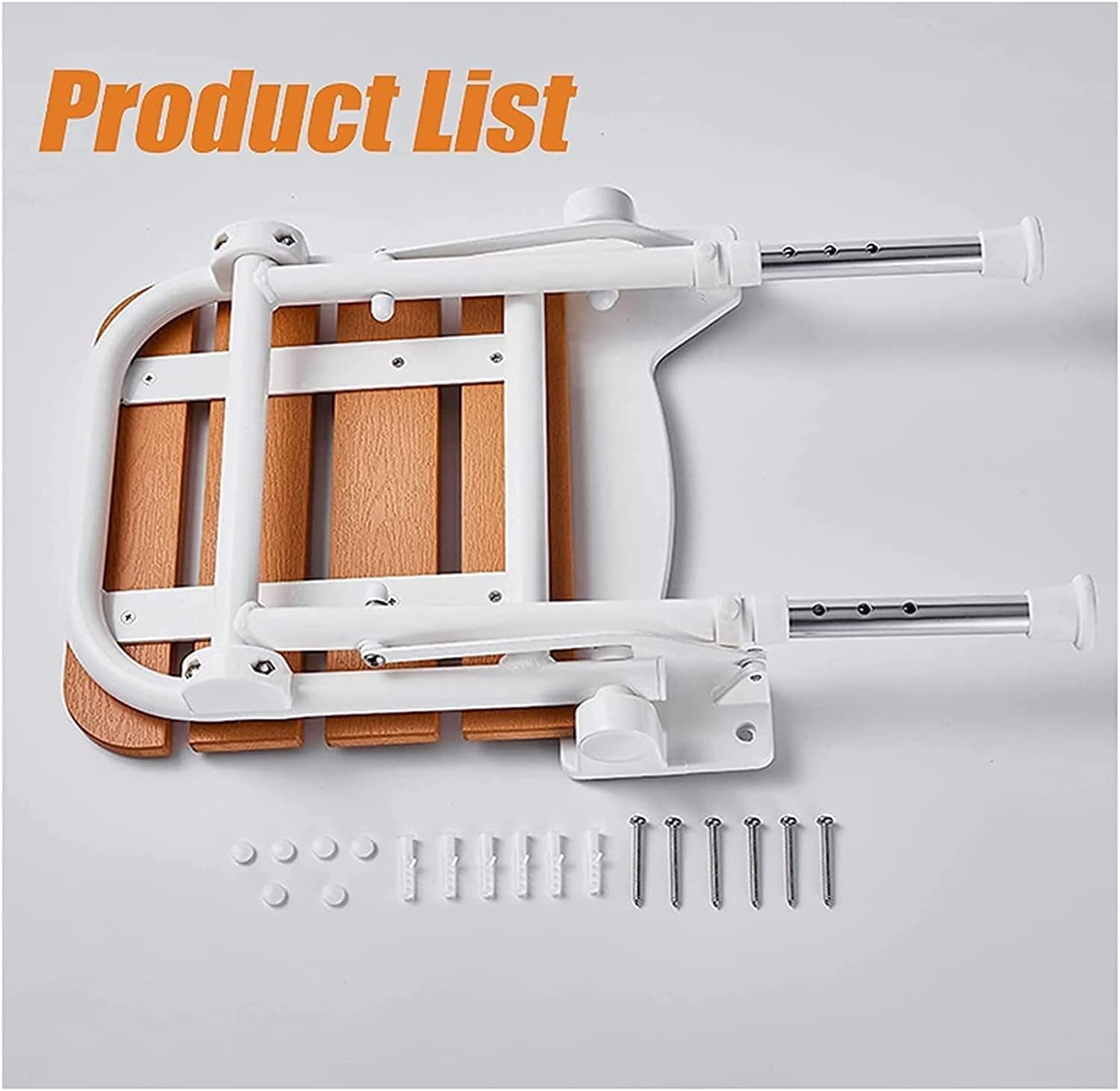 Sedie da Doccia per Vasca, Anziani Disabili Alità Limitata Sedile da Doccia Pieghevole con Piedini in Gomma Sedia Sgabello Pieghevole a Parete/White/33X29Cm