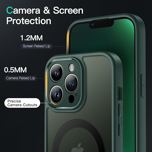 Miniatura 6 de JETech Funda magnética para iPhone 13 Pro Max de 6.7 pulgadas, compatible con MagSafe, lente de cámara trasera translúcida mate, protección