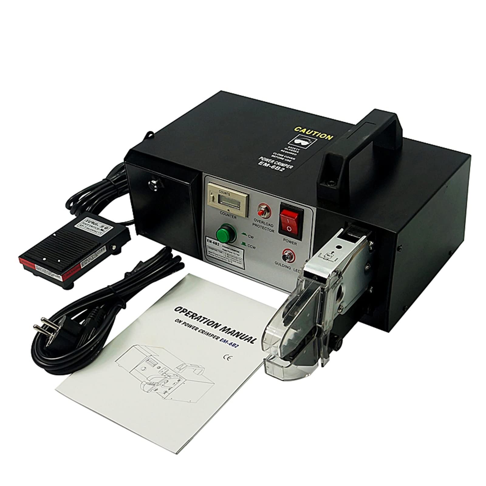 Nawijacz, EM6B2-PRO Elektryczna maszyna do zaciskania końcówek Wbudowana funkcja cięcia izolacji elektrycznej Wyposażona w 7 matryc do zaciskania(EM-6B2)