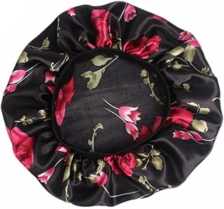 FRCOLOR Laços De Cabelo Para Crianças Touca De Cetim Para Bebê Touca De Cetim Elástico Chapéu De Banda Larga Chapéus De Noite Elástico Touca De Dormir Lateral Larga Touca De Dormir Floral