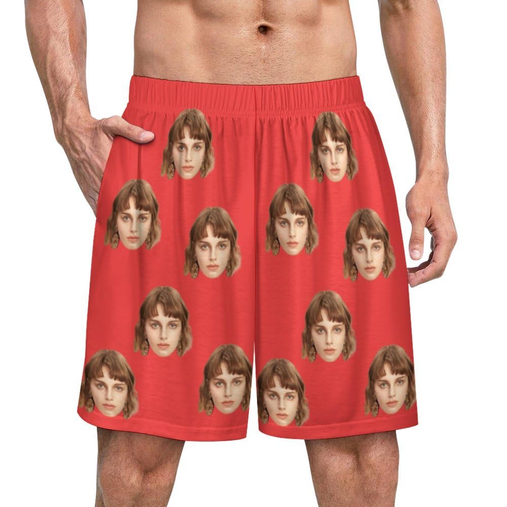 Custom Personalised Pyjamas Shorts PJs Nightwear Loungewear Gifts - Women/Men Pajamas with Faces Photo