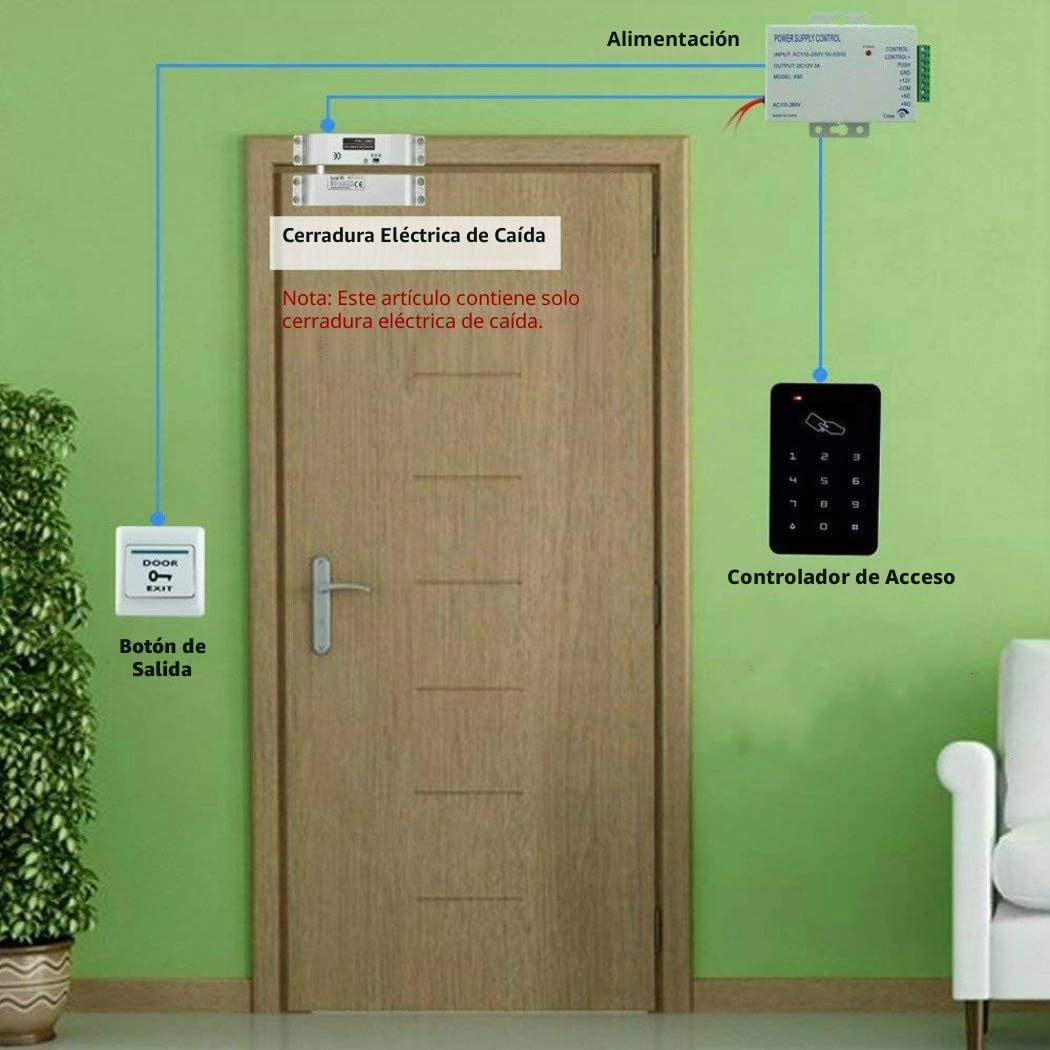 YAVIS Serratura Elettrica a Bloccaggio a Boccaggio DC 12V Fail Safe NC Modalità Serratura Elettronica per Controllo Accessi Sistema di Sicurezza con Ritardo