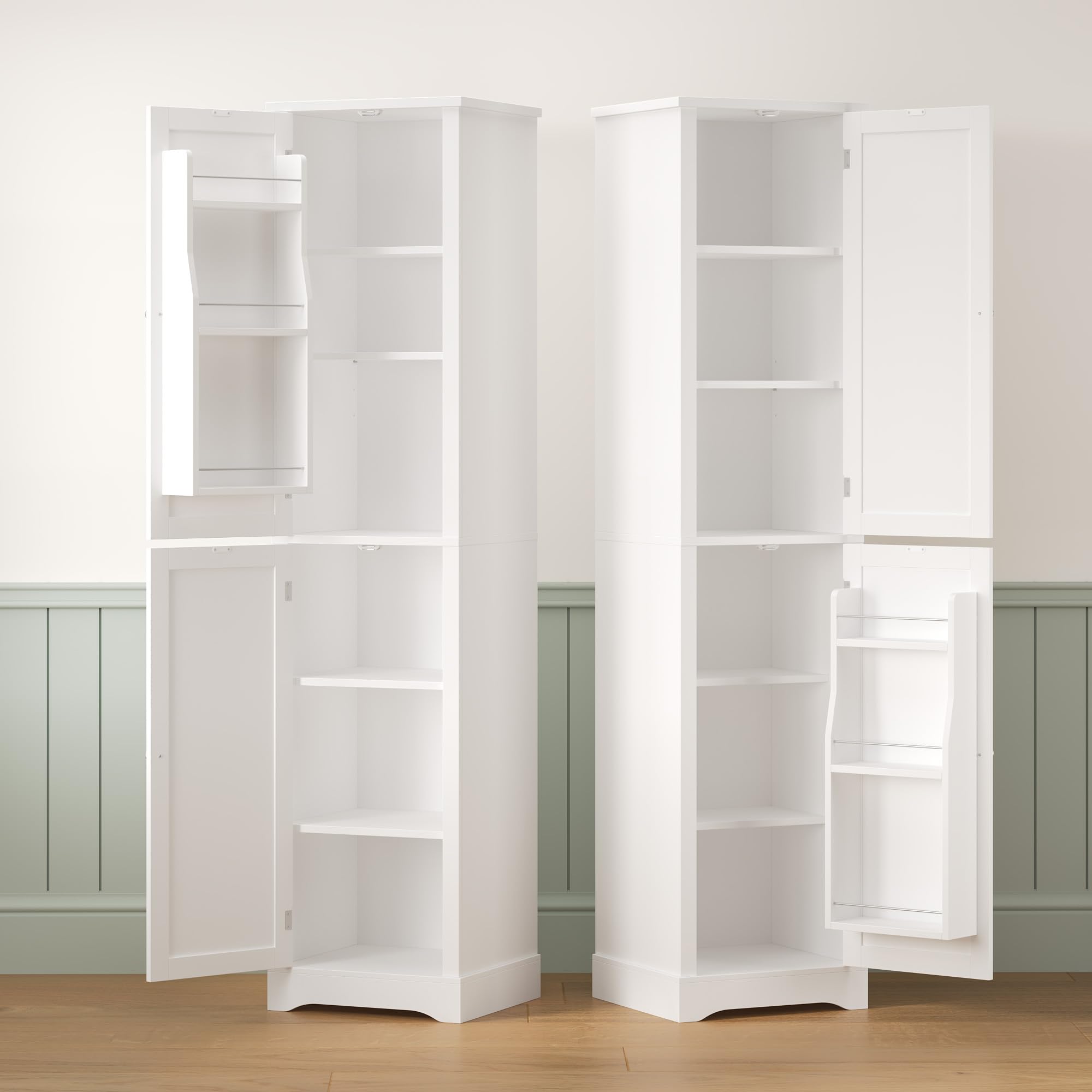 FOREHILL Colonna Bagno con Mensole per Porte 40x30x180cm Bianco