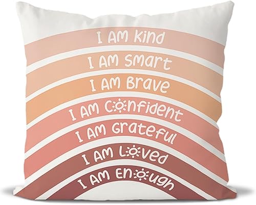 QIYUHOY Fundas de almohada de otoño para aula, diseño de arcoíris, centro de libros, decoración de esquina para sala de juegos, funda de almohada