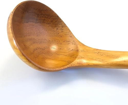 Miniatura 3 de JB Home Collection, Paquete de 2 cucharones grandes de madera para sopa, respetuoso con el medio ambiente, no tóxico, cucharón para servir sopa,