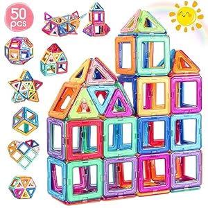 Aaczly Magnetische Bausteine 50 Teile Magnetspielzeug