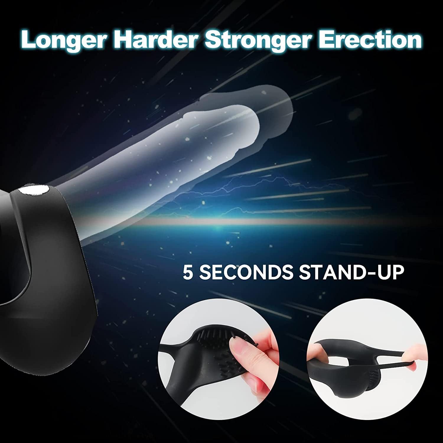 Anello Fallico Vibrante, Anello Fallico in Silicone Elastico Con 10 Modalità Di Vibrazione Per/Stimolazione Dei Testicoli, Anelli Per Testicoli Impermeabili Vibratore Per Coppia Giocattolo Sessuale