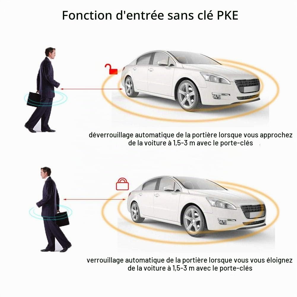 keyless Start Conversion,Syème d'alarme de Voiture, Syème d'alarme de Voiture Démarrage à diance Universel Syème d'alarme de Voiture Moteur Allumage Keyless Entry Push Button Remote arter