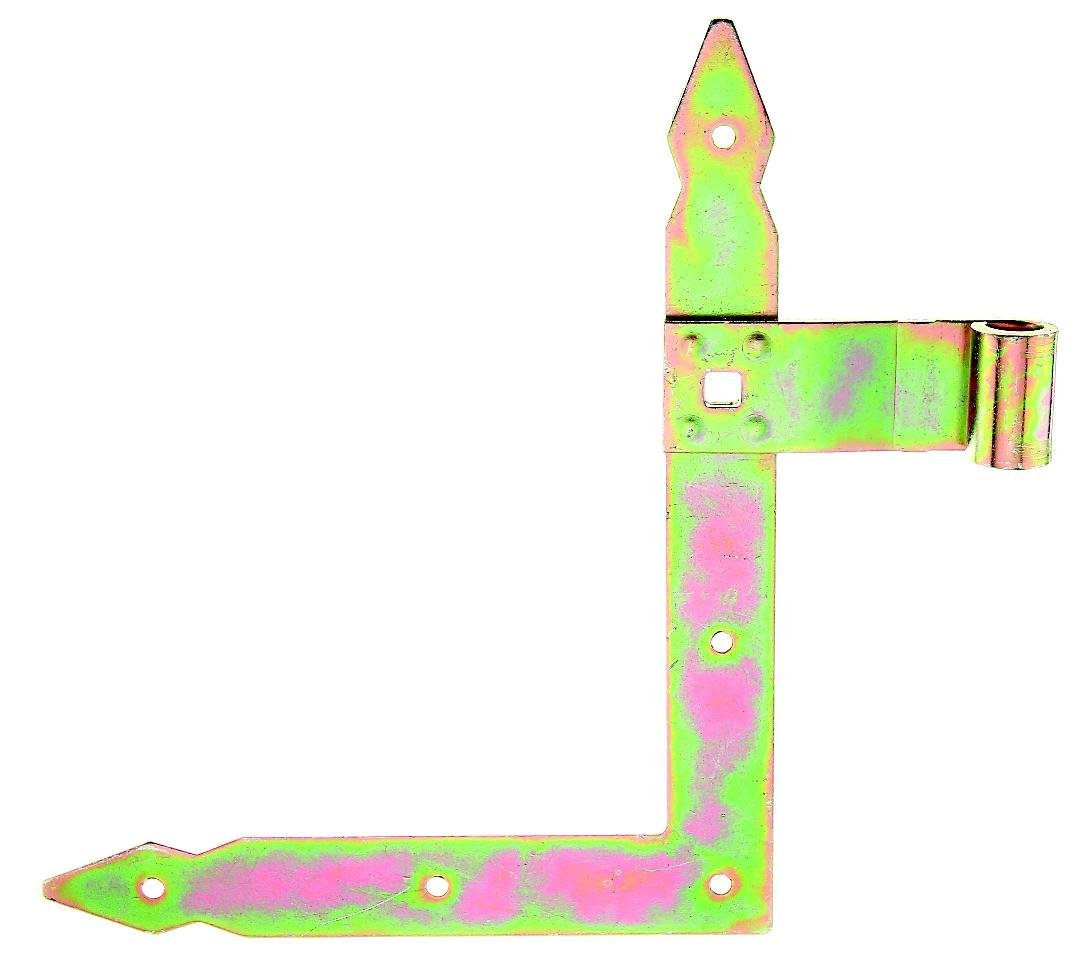 Penture équerre 250x200 pour volet bois et ferrure de porte de jardin extérieure