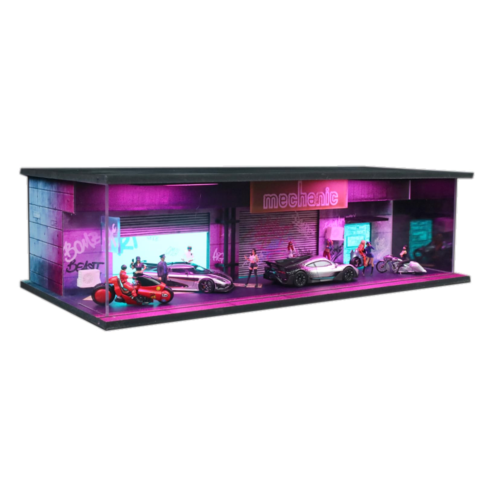 Amazon.com: 1/64 Neon Style LED Diorama Display Case - Compatible