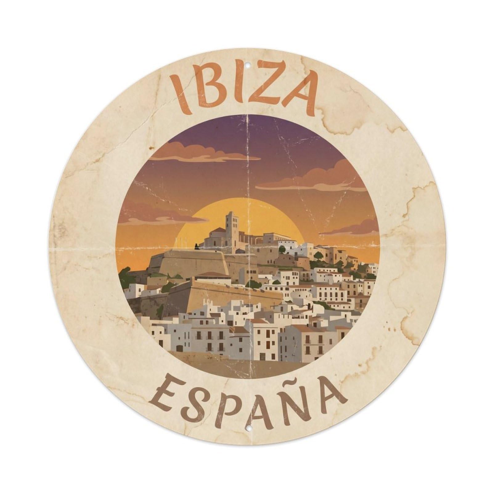 Vintage Travel Ibiza Island Nightlife Metal Tin Sign Plaque