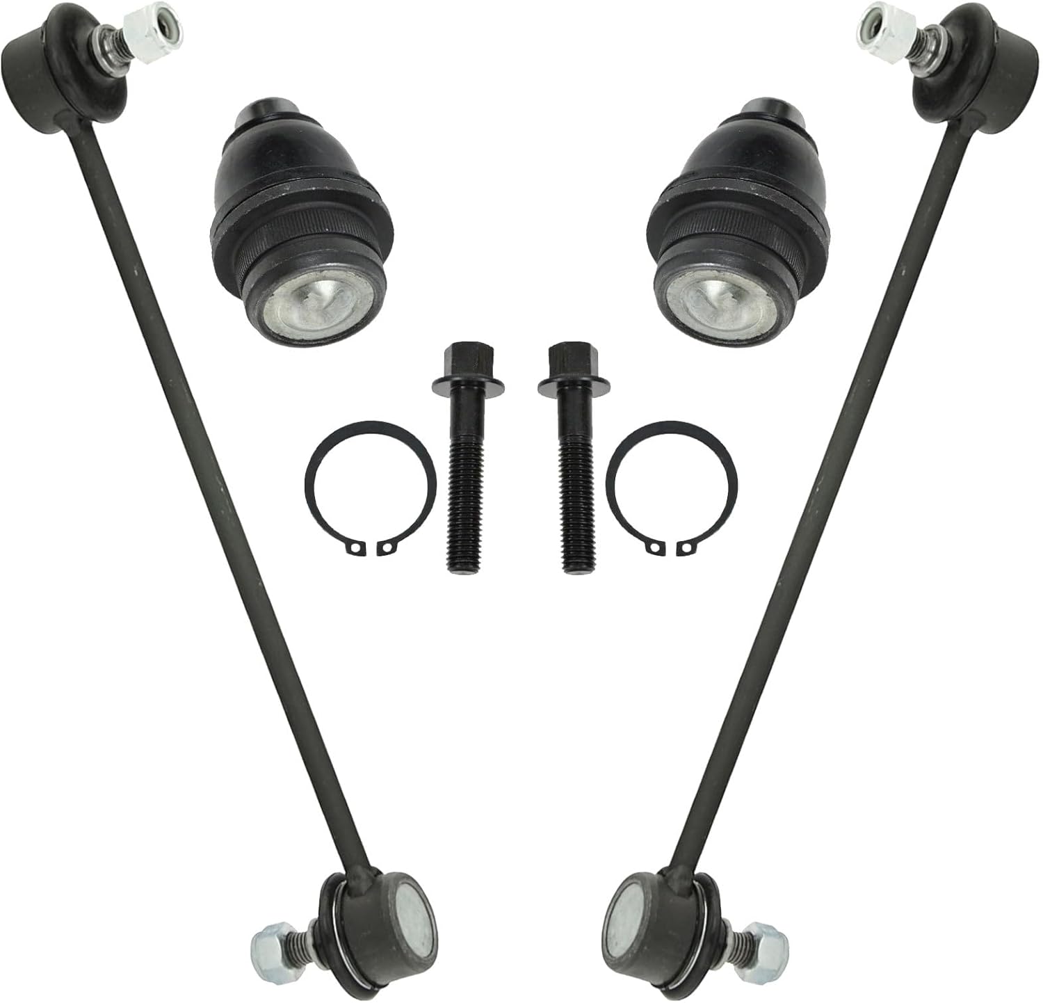 TRQ Front Suspension Kit Ball Joint Sway Bar Stabilizer Link Compatible with 2007-2012 Dodge Caliber 2007-2017 Jeep Compass Patriot