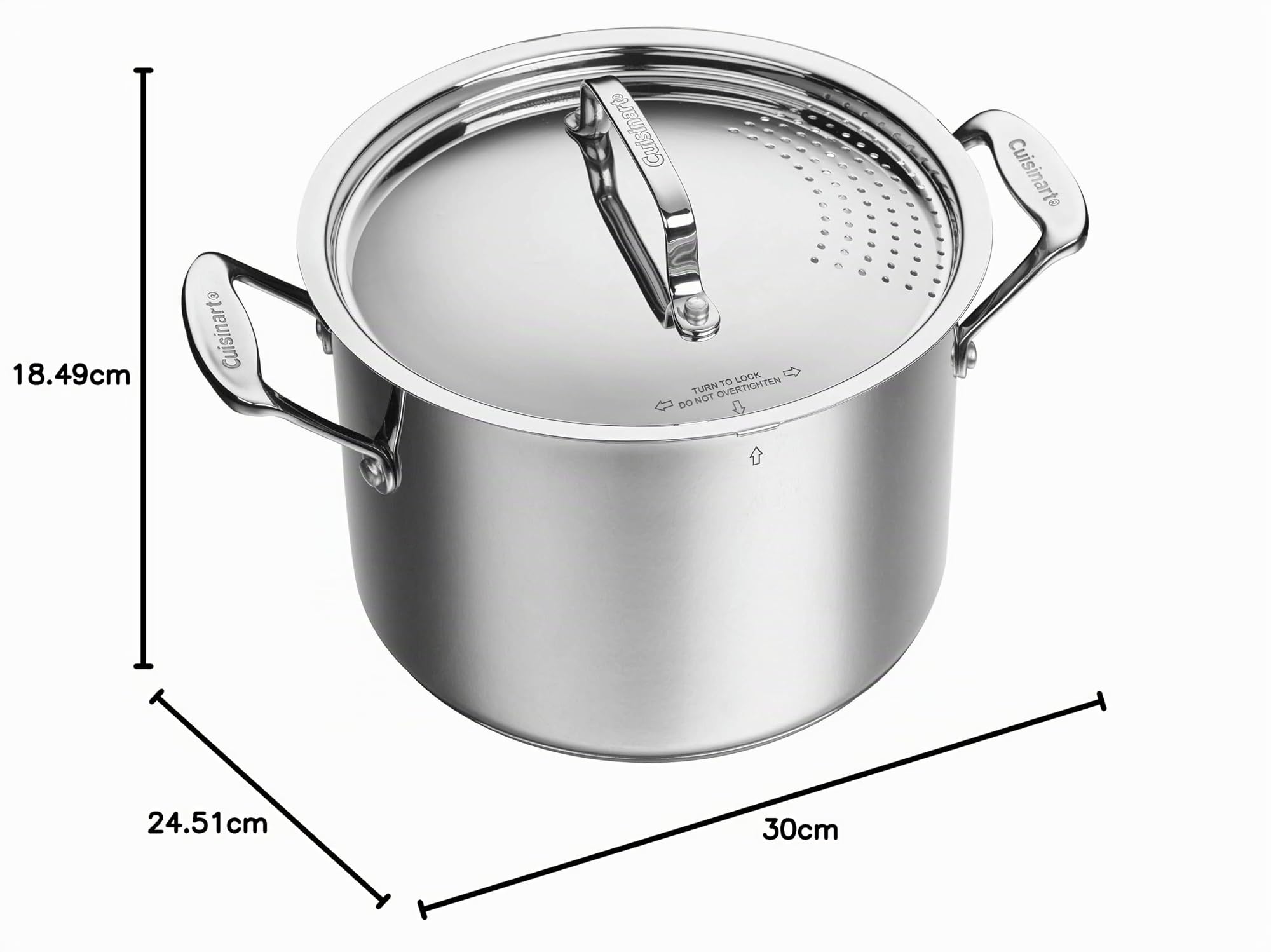 Cuisinart 766S-22 Casserole à pâtes en acier inoxydable avec couvercle filtrant Chef's-Classic-Stainless Cookware-Collection, 6 pintes