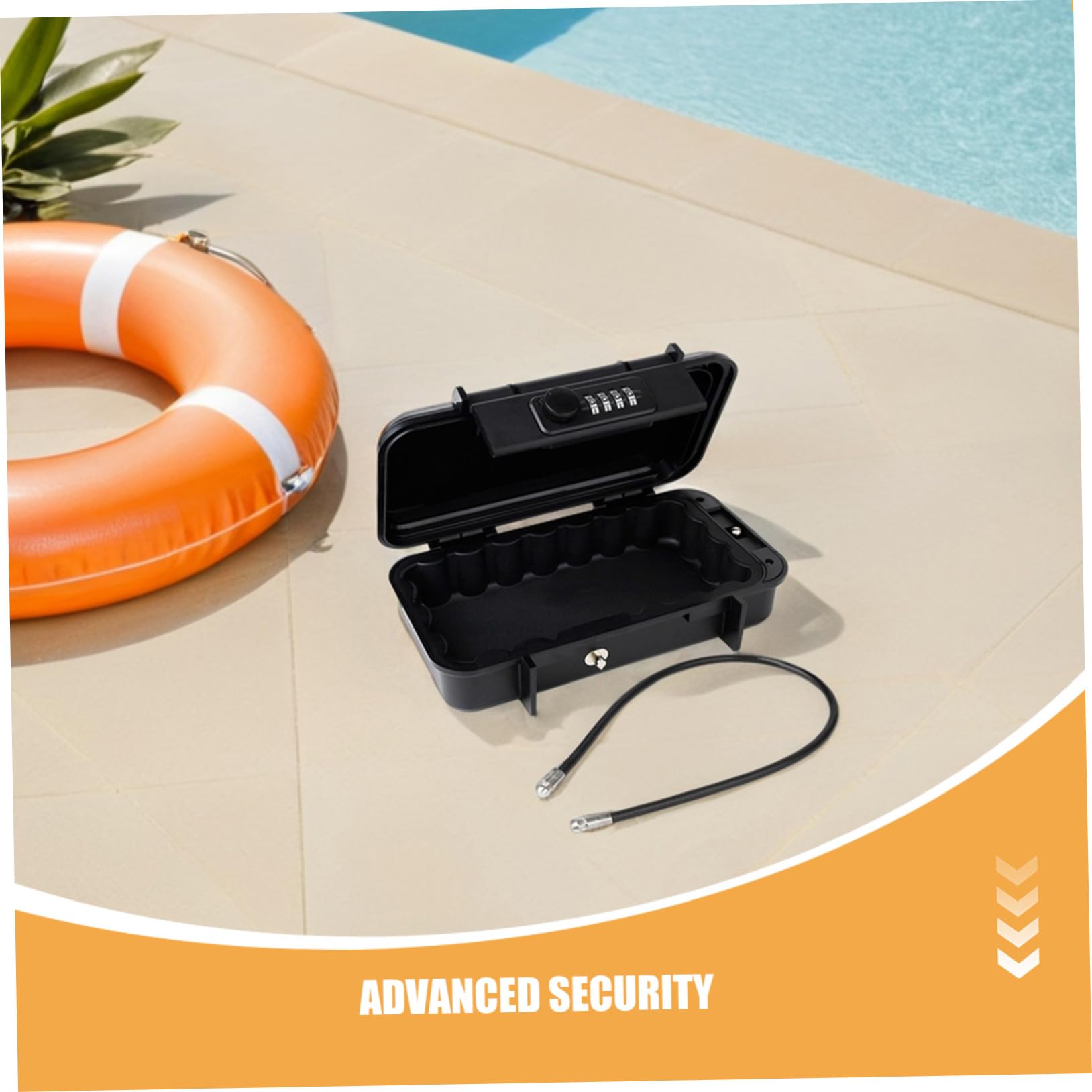 GALPADA Cassetta di Sicurezza Portatile Combinazione e Resistente alle Cadute per Spiaggia Viaggio Hotel Casa Ufficio e Auto Cavo Metallico per Sicurezza