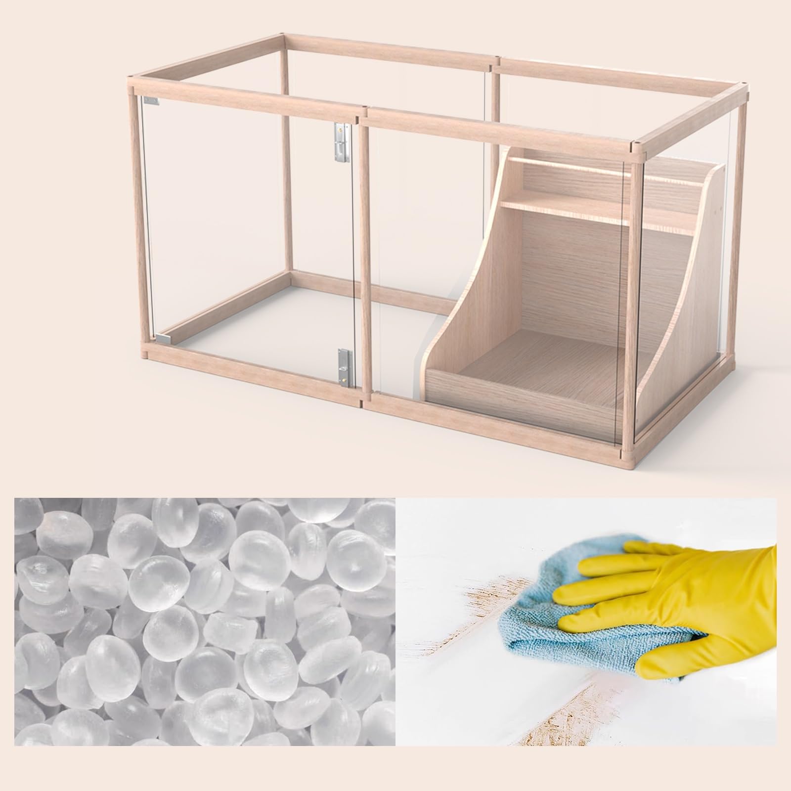 Box per Parto per Cani Cuccioli,Box AntiGraffio e Antiscivolo,Trasparente con Serratura,Recinto plastica recinto Interno modulare cancello Animali Piccoli(B,8pcs)