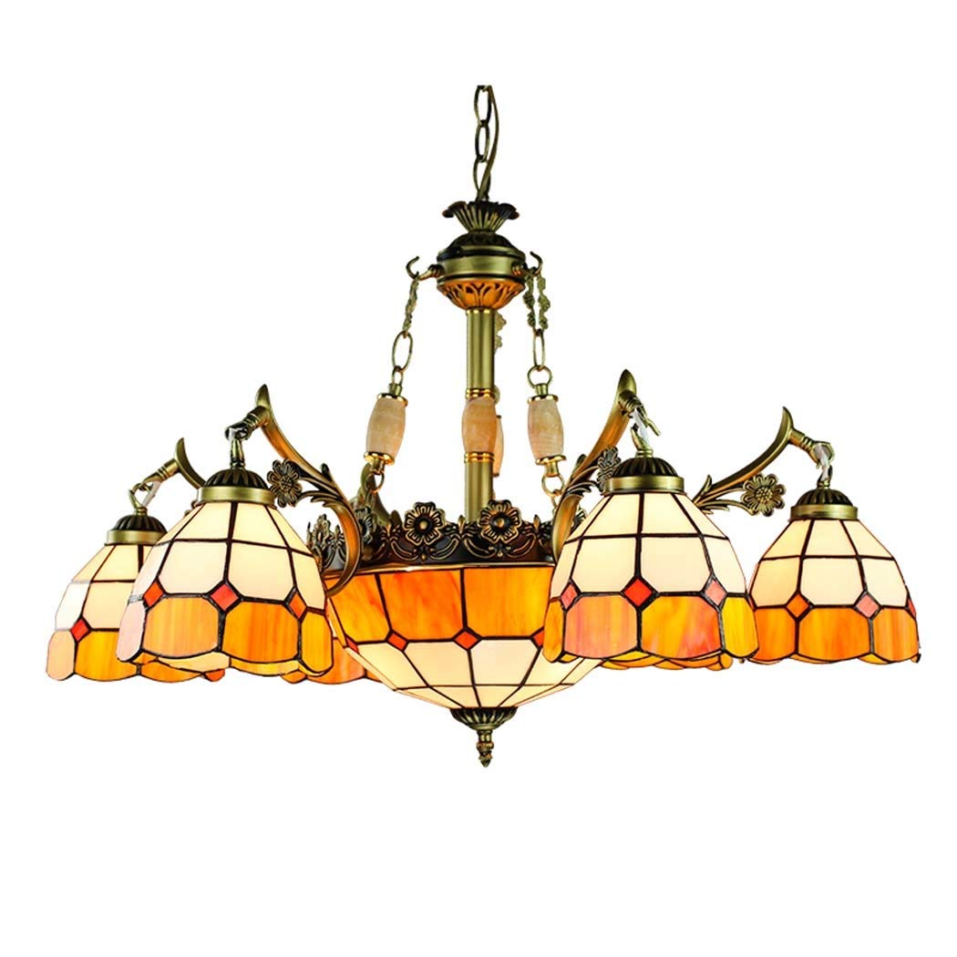 Żyrandol z przyciemnianym szkłem, regulowana wielokolorowa lampa sufitowa, lampa wisząca do sypialni/salonu/kawiarni (rozmiar: 3 głowice) (6